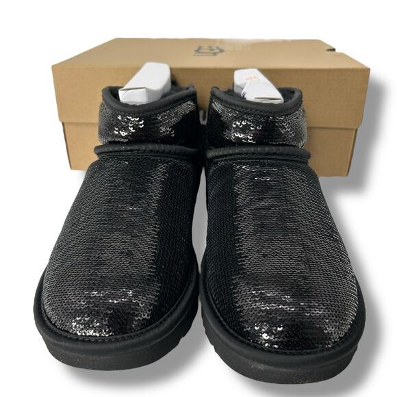 UGG Black Sequin Ankle Boots - Picture 6 of 11